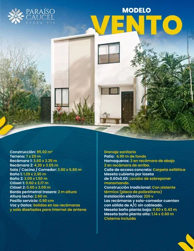 LINDA CASA EN VENTA NUEVA PARA ESTRENAR EN CAUCEL MERIDA NORTE (GVC-2636)