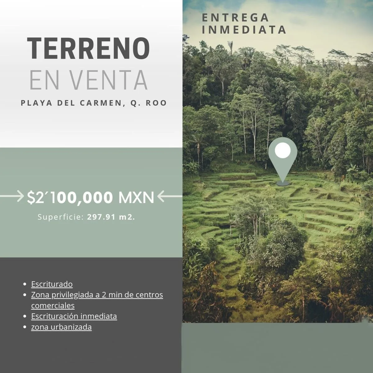 EXCELENTE TERRENO EN VENTA PLAYA DEL CARMEN (FVT-1270)