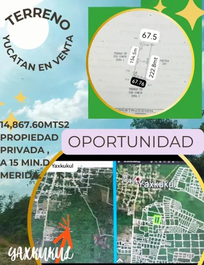 Terreno en Venta en Yaxkukul - EXCELENTE TERRENO EN  VENTA MERIDA, YAXKUKUL (GVT-1257)