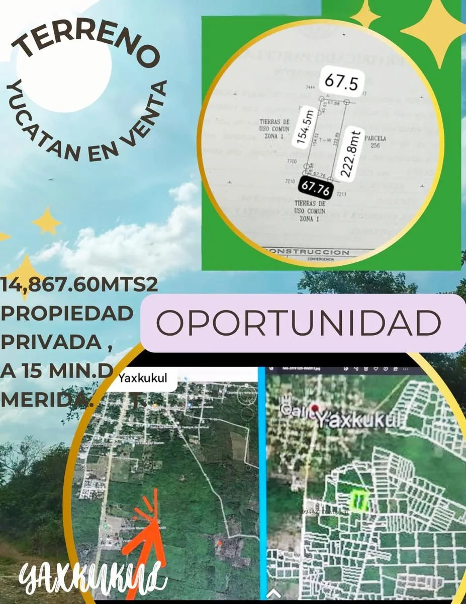Terreno en Venta en Yaxkukul - EXCELENTE TERRENO EN  VENTA MERIDA, YAXKUKUL (GVT-1257)