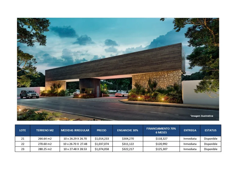 3 TERRENOS EN VENTA PRIVADA MORERA CHOLUL MERIDA (AVT-2825)