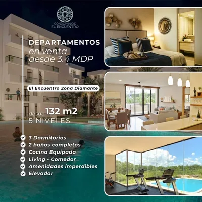 DEPARTAMENTOS NUEVOS EN VENTA "EL ENCUENTRO" PLAYA DEL CARMEN (FVD-2484)