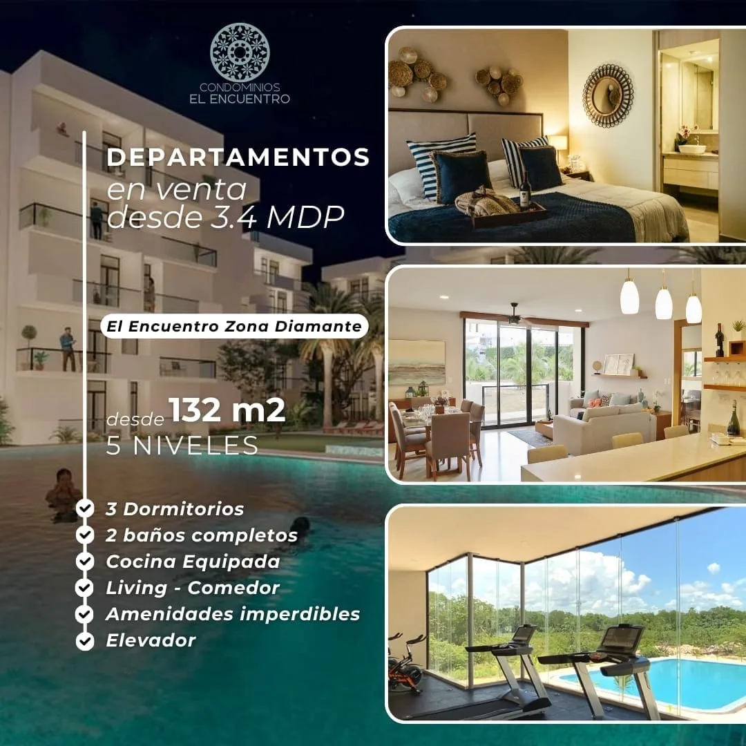 DEPARTAMENTOS NUEVOS EN VENTA "EL ENCUENTRO" PLAYA DEL CARMEN (FVD-2484)